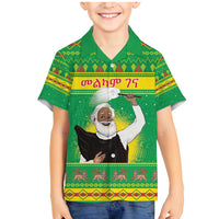 Ethiopia Christmas Family Matching Mermaid Dress and Hawaiian Shirt Melkam Gena Yegena Abat LT05 - Wonder Print Shop