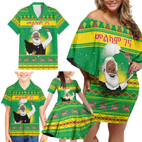 Ethiopia Christmas Family Matching Off Shoulder Short Dress and Hawaiian Shirt Melkam Gena Yegena Abat LT05 - Wonder Print Shop