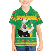 Ethiopia Christmas Family Matching Puletasi and Hawaiian Shirt Melkam Gena Yegena Abat LT05 - Wonder Print Shop