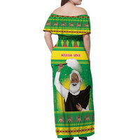 Ethiopia Christmas Off Shoulder Maxi Dress Melkam Gena Yegena Abat LT05 - Wonder Print Shop