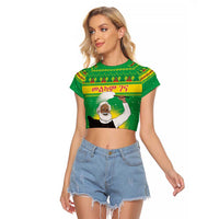 Ethiopia Christmas Raglan Cropped T Shirt Melkam Gena Yegena Abat LT05 - Wonder Print Shop
