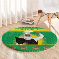 Ethiopia Christmas Round Carpet Melkam Gena Yegena Abat