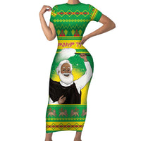 Ethiopia Christmas Short Sleeve Bodycon Dress Melkam Gena Yegena Abat LT05 - Wonder Print Shop