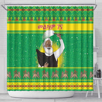 Ethiopia Christmas Shower Curtain Melkam Gena Yegena Abat