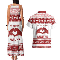 Romantic Christmas Couples Matching Tank Maxi Dress and Hawaiian Shirt My Only Wish For Xmas Is You LT05 - Wonder Print Shop