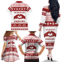 Romantic Christmas Family Matching Off The Shoulder Long Sleeve Dress and Hawaiian Shirt My Only Wish For Xmas Is You LT05 - Wonder Print Shop
