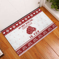 Romantic Christmas Rubber Doormat My Only Wish For Xmas Is You LT05 - Wonder Print Shop
