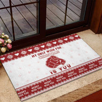 Romantic Christmas Rubber Doormat My Only Wish For Xmas Is You LT05 - Wonder Print Shop