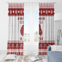 Romantic Christmas Window Curtain My Only Wish For Xmas Is You LT05 - Wonder Print Shop