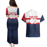 France Rugby Custom Couples Matching Puletasi and Hawaiian Shirt Go Les Bleus Simple Style - Wonder Print Shop