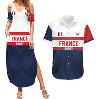 France Rugby Custom Couples Matching Summer Maxi Dress and Hawaiian Shirt Go Les Bleus Simple Style - Wonder Print Shop
