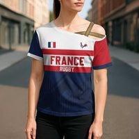 France Rugby Custom Cross Shoulder Shirt Go Les Bleus Simple Style - Wonder Print Shop