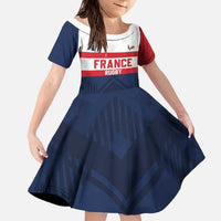 France Rugby Custom Family Matching Off The Shoulder Long Sleeve Dress and Hawaiian Shirt Go Les Bleus Simple Style - Wonder Print Shop