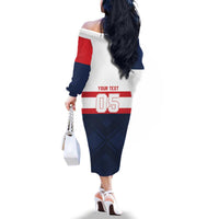 France Rugby Custom Family Matching Off The Shoulder Long Sleeve Dress and Hawaiian Shirt Go Les Bleus Simple Style - Wonder Print Shop
