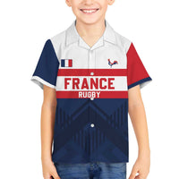 France Rugby Custom Family Matching Off The Shoulder Long Sleeve Dress and Hawaiian Shirt Go Les Bleus Simple Style - Wonder Print Shop