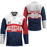 France Rugby Custom Hockey Jersey Go Les Bleus Simple Style - Wonder Print Shop
