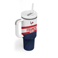 France Rugby Custom Tumbler With Handle Go Les Bleus Simple Style - Wonder Print Shop