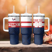France Rugby Custom Tumbler With Handle Go Les Bleus Simple Style - Wonder Print Shop