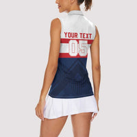 France Rugby Custom Women Sleeveless Polo Shirt Go Les Bleus Simple Style - Wonder Print Shop
