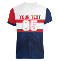 France Rugby Custom Women V-Neck T-Shirt Go Les Bleus Simple Style - Wonder Print Shop