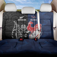 France And New Zealand Rugby Back Car Seat Cover Les Bleus Rooster With Maori Tiki - Wonder Print Shop