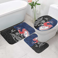 France And New Zealand Rugby Bathroom Set Les Bleus Rooster With Maori Tiki - Wonder Print Shop