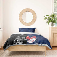 France And New Zealand Rugby Bedding Set Les Bleus Rooster With Maori Tiki - Wonder Print Shop