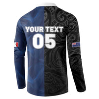 France And New Zealand Rugby Custom Button Sweatshirt Les Bleus Rooster With Maori Tiki - Wonder Print Shop