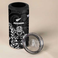 France And New Zealand Rugby Custom 4 in 1 Can Cooler Tumbler Les Bleus Rooster With Maori Tiki - Wonder Print Shop