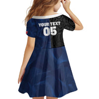 France And New Zealand Rugby Custom Family Matching Off The Shoulder Long Sleeve Dress and Hawaiian Shirt Les Bleus Rooster With Maori Tiki - Wonder Print Shop