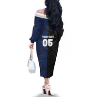 France And New Zealand Rugby Custom Family Matching Off The Shoulder Long Sleeve Dress and Hawaiian Shirt Les Bleus Rooster With Maori Tiki - Wonder Print Shop