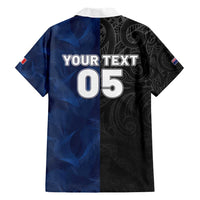 France And New Zealand Rugby Custom Family Matching Short Sleeve Bodycon Dress and Hawaiian Shirt Les Bleus Rooster With Maori Tiki - Wonder Print Shop