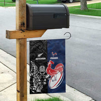 France And New Zealand Rugby Garden Flag Les Bleus Rooster With Maori Tiki - Wonder Print Shop