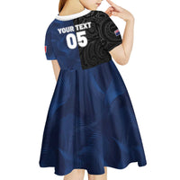 France And New Zealand Rugby Custom Kid Short Sleeve Dress Les Bleus Rooster With Maori Tiki - Wonder Print Shop