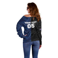 France And New Zealand Rugby Custom Off Shoulder Sweater Les Bleus Rooster With Maori Tiki - Wonder Print Shop
