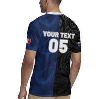 France And New Zealand Rugby Custom Rugby Jersey Les Bleus Rooster With Maori Tiki - Wonder Print Shop