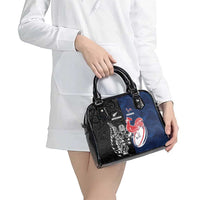 France And New Zealand Rugby Shoulder Handbag Les Bleus Rooster With Maori Tiki - Wonder Print Shop