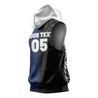 France And New Zealand Rugby Custom Sleeveless Hoodie Les Bleus Rooster With Maori Tiki - Wonder Print Shop