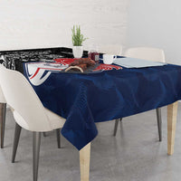 France And New Zealand Rugby Tablecloth Les Bleus Rooster With Maori Tiki - Wonder Print Shop