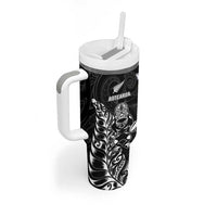 France And New Zealand Rugby Custom Tumbler With Handle Les Bleus Rooster With Maori Tiki - Wonder Print Shop