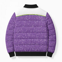 Mardi Gras Crawfish Bomber Puffer Jacket Western Yoke Glitter Style