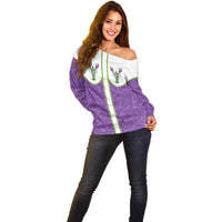 Mardi Gras Crawfish Off Shoulder Sweater Western Yoke Glitter Style