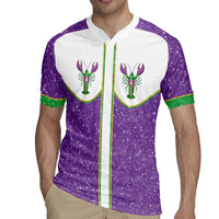 Mardi Gras Crawfish Rugby Jersey Western Yoke Glitter Style