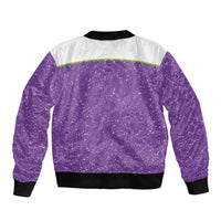 Mardi Gras Crawfish Sleeve Zip Bomber Jacket Western Yoke Glitter Style