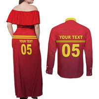 Custom West Indies Cricket Couples Matching Off Shoulder Maxi Dress and Long Sleeve Button Shirt Vintage Style