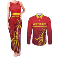 Custom West Indies Cricket Couples Matching Tank Maxi Dress and Long Sleeve Button Shirt Vintage Style
