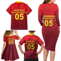 Custom West Indies Cricket Family Matching Long Sleeve Bodycon Dress and Hawaiian Shirt Vintage Style