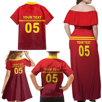 Custom West Indies Cricket Family Matching Off Shoulder Maxi Dress and Hawaiian Shirt Vintage Style