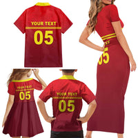 Custom West Indies Cricket Family Matching Short Sleeve Bodycon Dress and Hawaiian Shirt Vintage Style