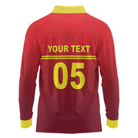 Custom West Indies Cricket Long Sleeve Polo Shirt Vintage Style